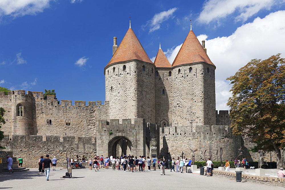 La Cite, medieval fortress city, Carcassonne, UNESCO World Heritage Site, Languedoc-Roussillon, France, Europe