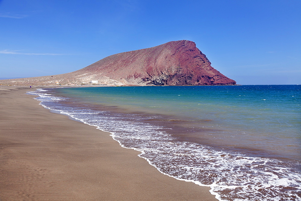 La Montana Roja Rock and Playa de la Tejita Beach, El Medano, Tenerife, Canary Islands, Spain, Atlantic, Europe