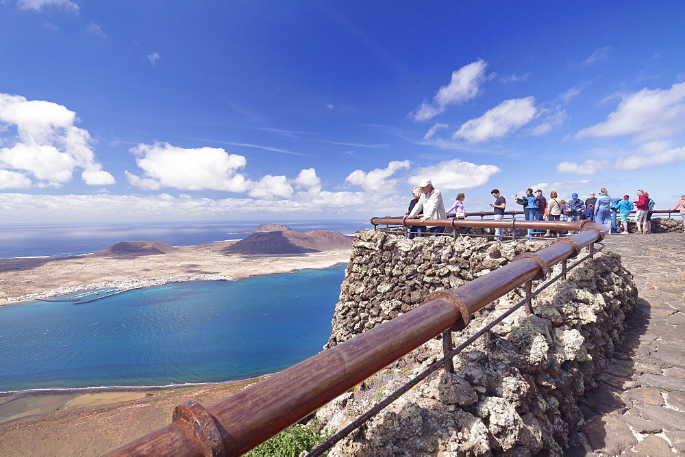 View from Mirador del Rio to La Graciosa Island, by Cesar Manrique, Lanzarote, Canary Islands, Spain, Atlantic, Europe