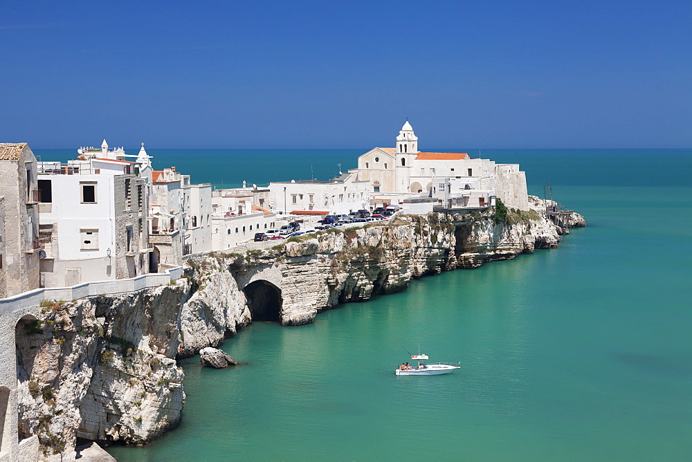 Punta San Francesco and old town, Vieste, Gargano, Foggia Province, Puglia, Italy, Europe