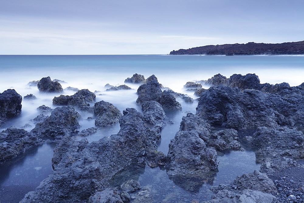 Lava coast near Los Hervideros, Montanas del Fuego, Parque Natinal de Timanfaya, Lanzarote, Canary Islands, Spain, Atlantic, Europe