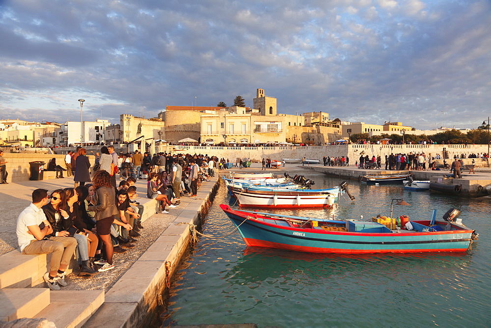 Bar at the port of Otranto, Lecce province, Salentine Peninsula, Puglia, Italy, Mediterranean, Europe