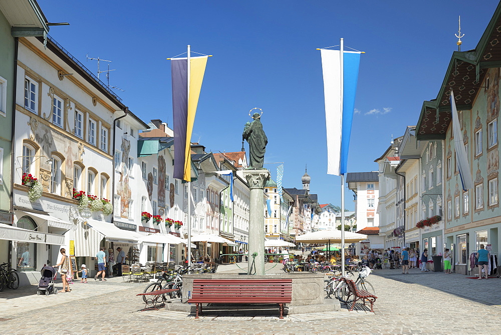 Marktstrasse street, pedestrian zone, Bad Toelz, Upper Bavaria, Bavaria, Germany, Europe