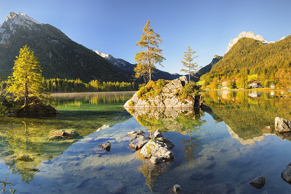 Hintersee lake in Berchtesgaden National Park, Germany, Europe