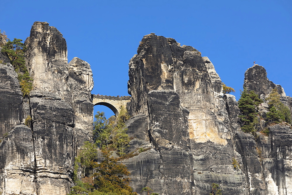 Bastei Bridge in Elbe Sandstone Mountains, Germany, Europe