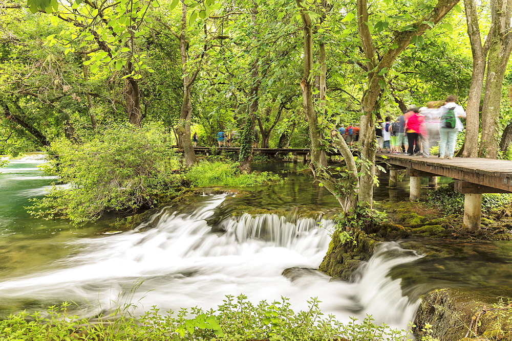 Group of tourists, Krka National Park, Dalmatia, Croatia, Europe