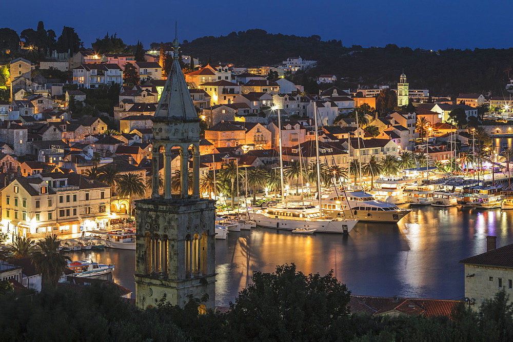 View from Sveti Marko Church to Hvar, Hvar Island, Dalmatia, Croatia, Europe