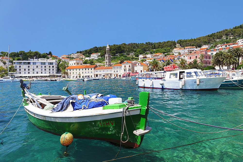 Fishing boats at the port, Hvar, Hvar Island, Dalmatia, Croatia, Europe