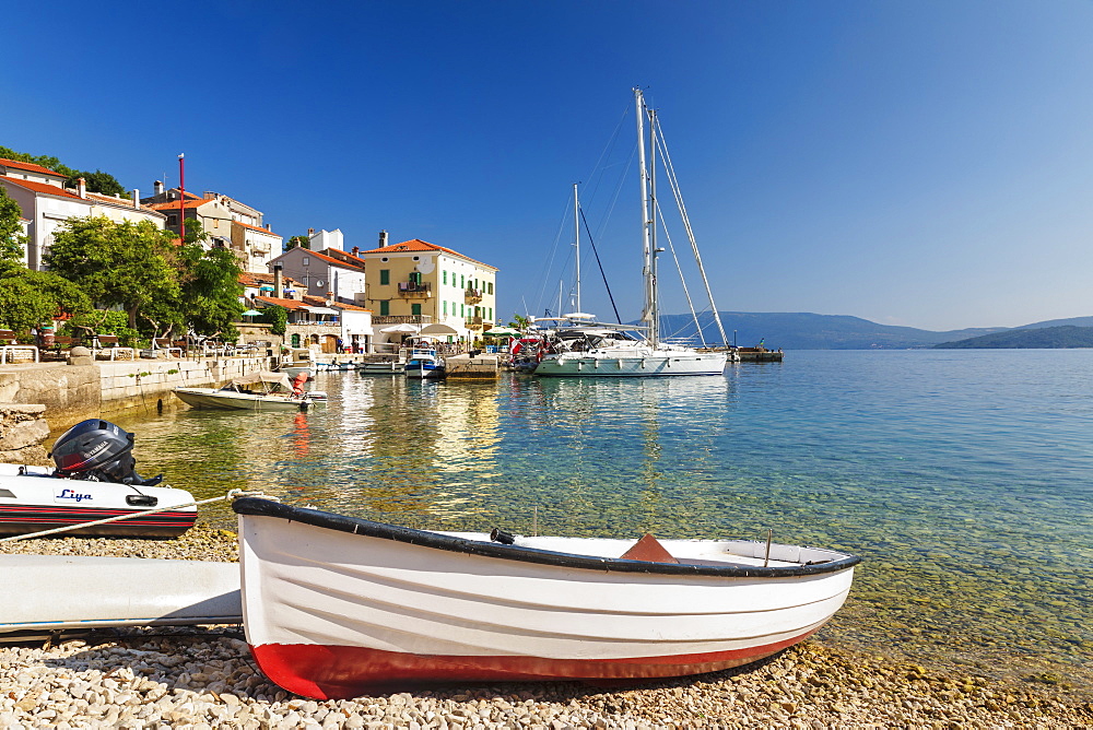 Fishing boats at the port, Valun, Cres Island, Kvarner Gulf, Croatia, Europe