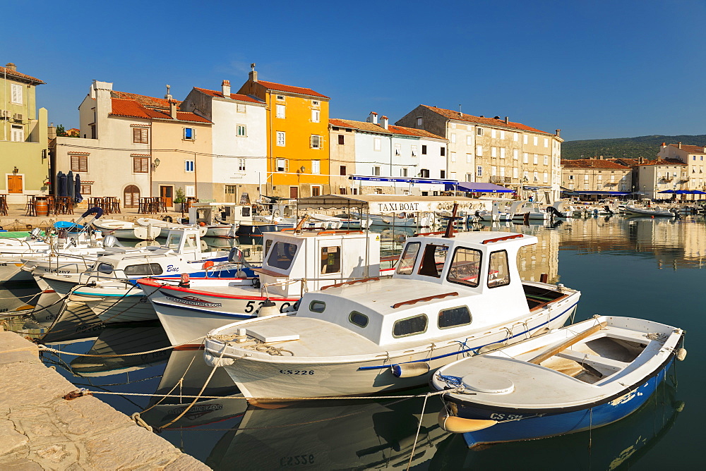 Fishing boats at the harbour, Cres Town, Cres Island, Kvarner Gulf, Croatia, Europe