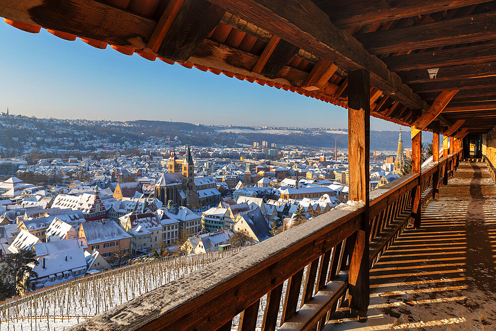 View from the castle to the old town of Esslingen, Baden-Wurttemberg, Germany, Europe