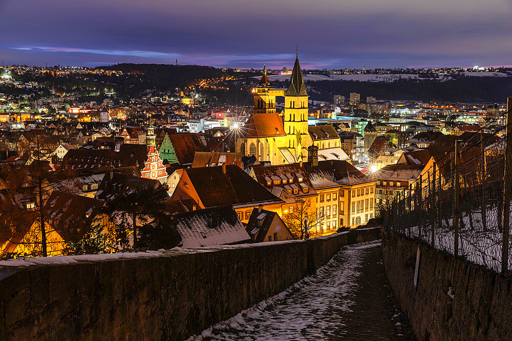 Old Town with St. Dionys church and Old Town Hall, Esslingen, Baden-Wurttemberg, Germany, Europe