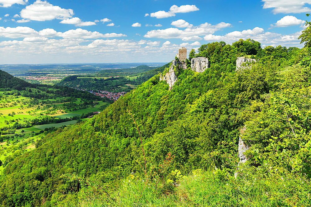 Reussenstein, Castle, Neidlinger Tal Valley, Swabian Alps, Baden-Wurttemberg, Germany, Europe