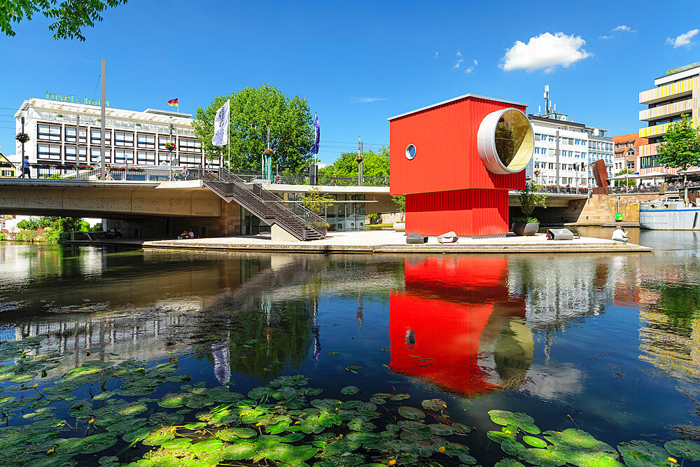 One-Man-House, Architect Thomas Schutt, on Neckar River, Heilbronn, Baden-Wurttemberg, Germany, Europe