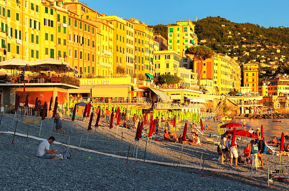 Beach of Camogli, Rivera di Levante, Genova District, Liguria, Italy