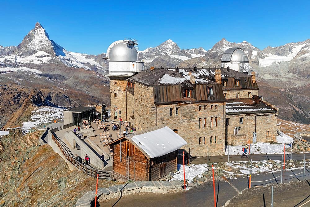 Gornergrat Observatory (3100m), view of Matterhorn Peak (4478m), Swiss Alps, Zermatt, Valais, Switzerland