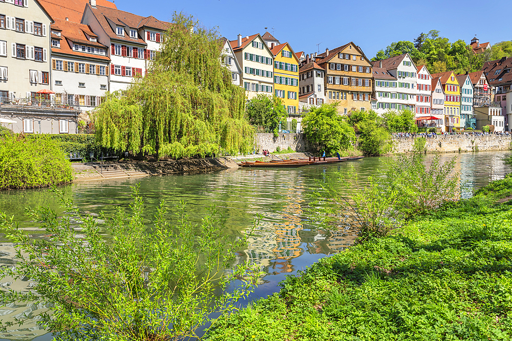 Old town on the Neckar River, Tubingen, Swabian Alps, Baden-Wurttemberg, Germany, Europe