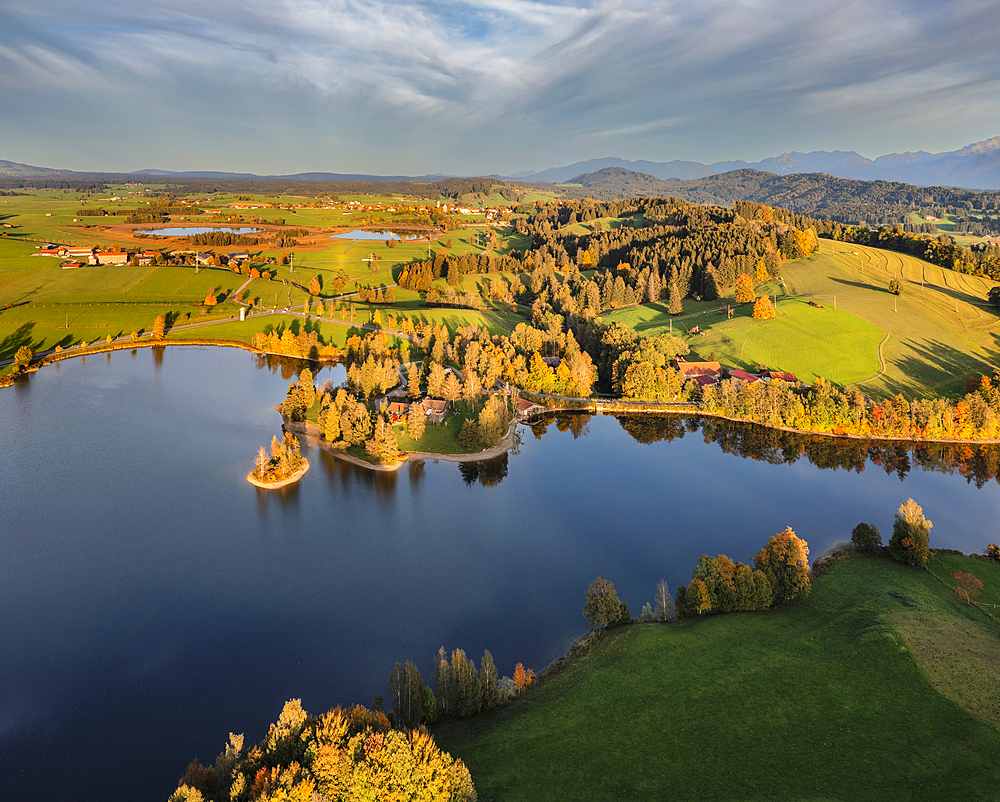 Schwaltenweiher Lake, Allgau Alps, Allgau, Bavaria, Germany, Europe