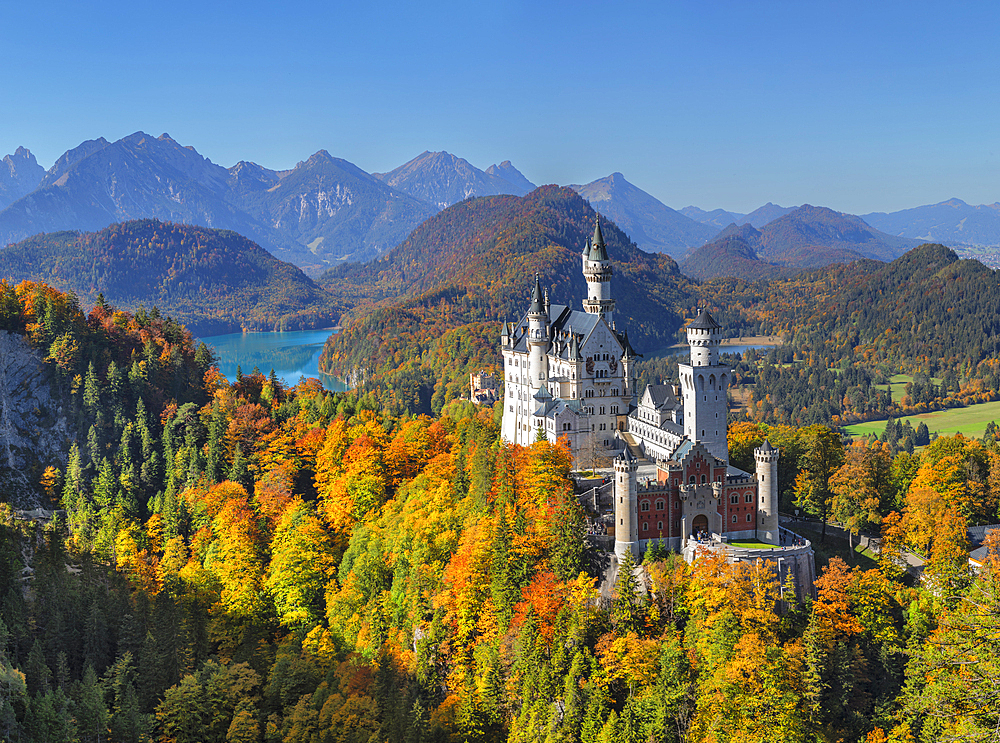 Neuschwanstein Castle, Schwangau, Allgau, Swabia, Bavaria, Germany, Europe