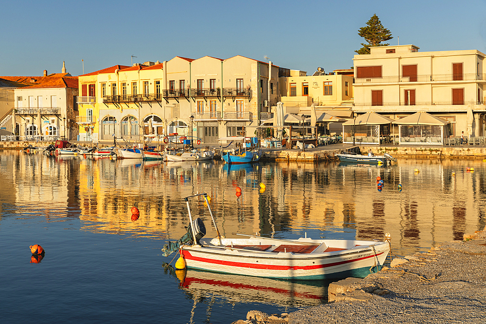 Venetian harbor, Rethymno, Crete, Greek Islands, Greece, Europe