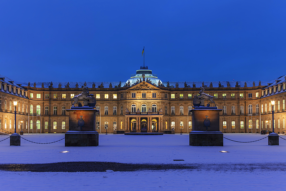 Neues Schloss (New Palace) at Schlossplatz Square, Stuttgart, Baden-Wurttemberg, Germany, Europe