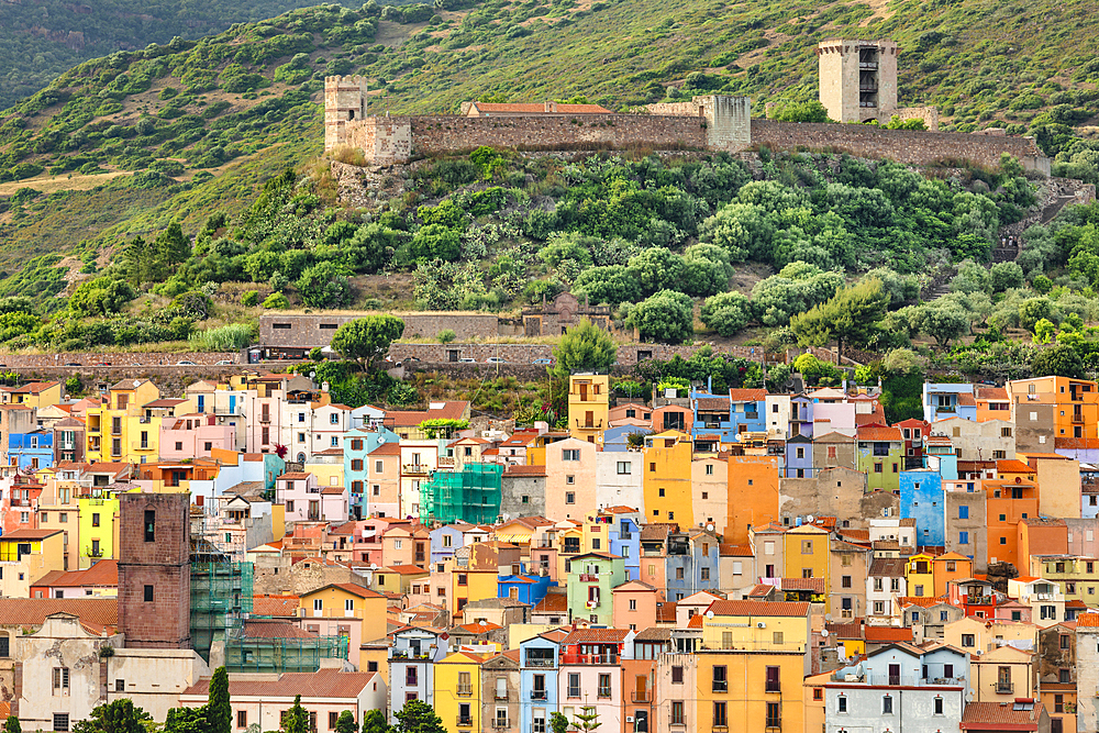 Bosa and Malaspina castle, Oristano district, Sardinia, Italy, Mediterranean, Europe