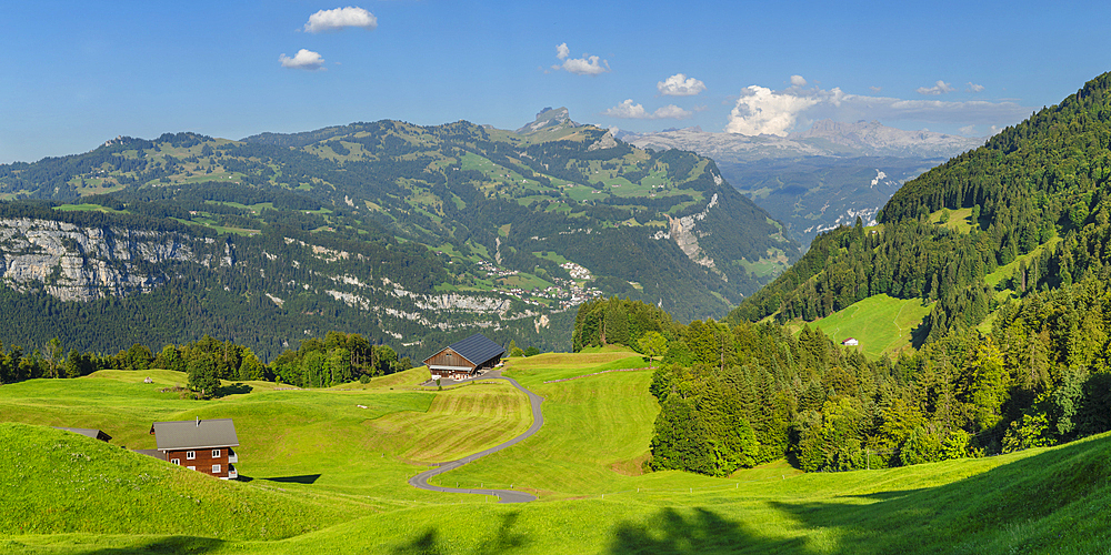 View from Fronalpstock to Stoos, Glarner Alps, Lake Lucerne, Canton Schwyz, Switzerland, Europe