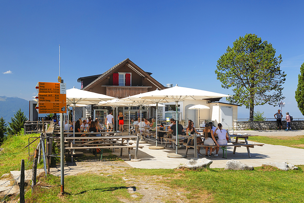 Restaurant at Buergenstock Mountain, Canton Niewalden, Lake Lucerne, Switzerland, Europe