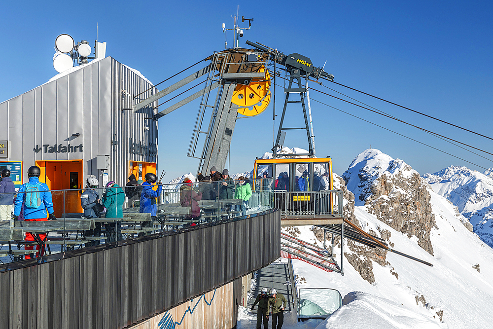 Summit station of Nebelhorn Cable Car, 2224m, Oberstdorf, Swabia, Bavarian Alps, Bavaria, Germany, Europe