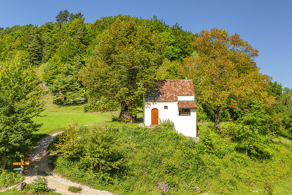 Reiterleskapelle chapel, Wissgoldingen, Swabian Jura, Baden-Wurttemberg, Germany, Europe