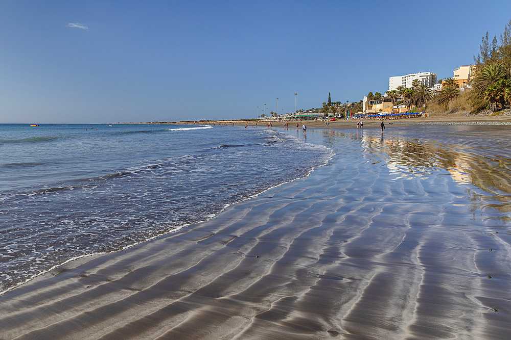 Beach of Playa del Ingles with Maspalomas Sand Dunes, Gran Canaria, Canary Islands, Spain, Atlantic, Europe