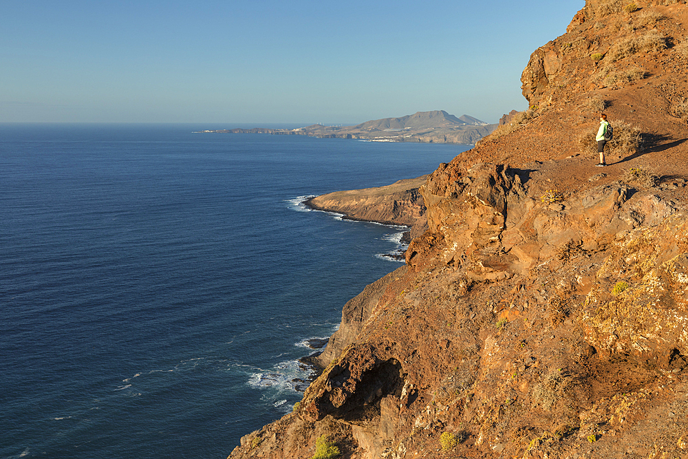 View over the west coast near Mirador de Balcon, La Aldea de San Nicolas; Gran Canaria, Canary Islands, Spain, Atlantic, Europe