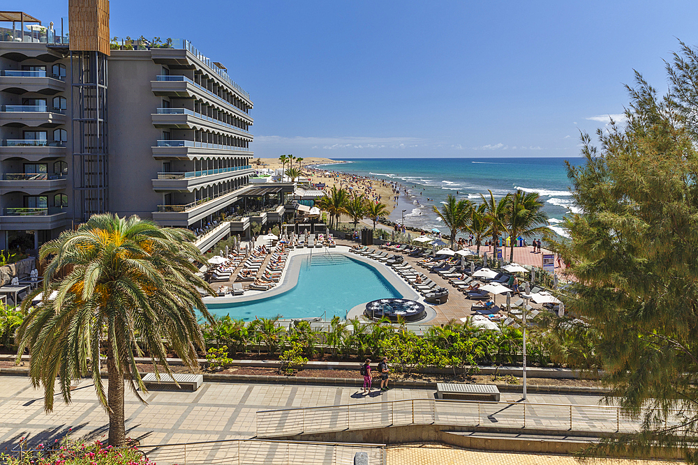 Hotel Faro and Maspalomas Sand Dunes, Maspalomas, Gran Canaria, Canary Islands, Spain, Atlantic, Europe