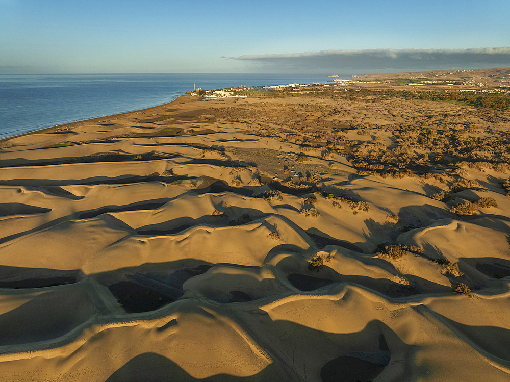 Faro de Maspalomas Lighthouse at Maspalomas Sand Dunes, Gran Canaria, Canary Islands, Spain, Atlantic, Europe