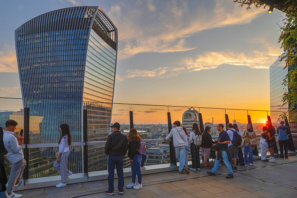 View from Garden of 120 to Walkie Talkie building, London, England