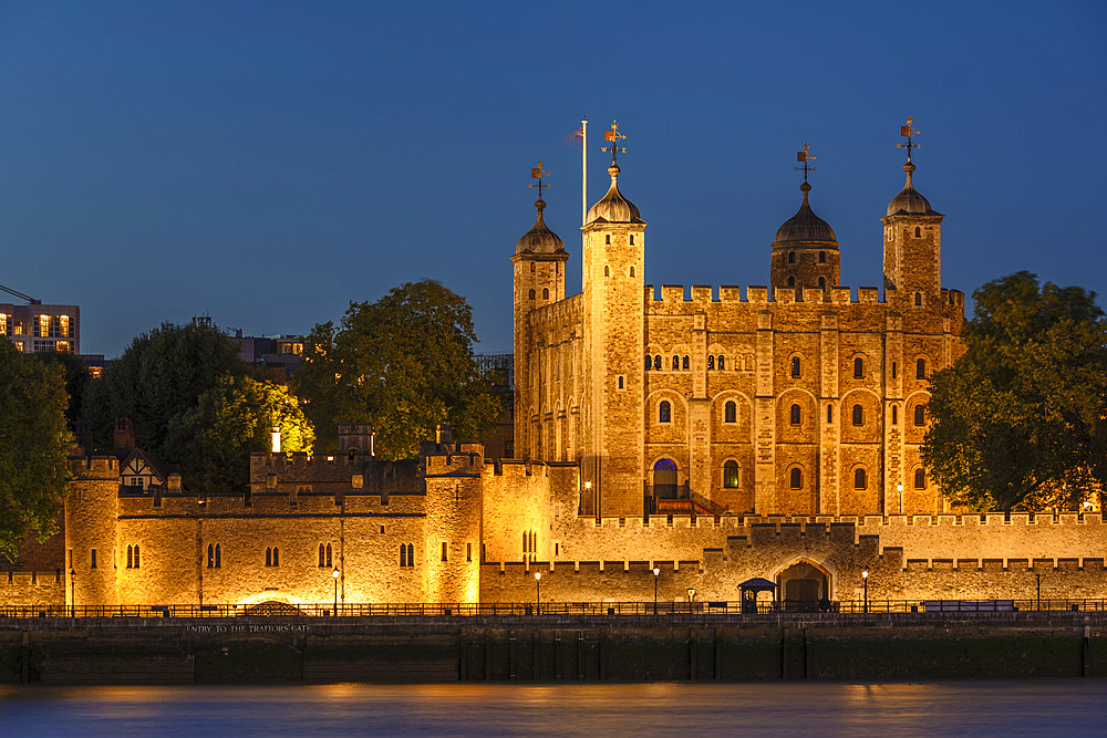 Tower of London on River Thames, London, England,