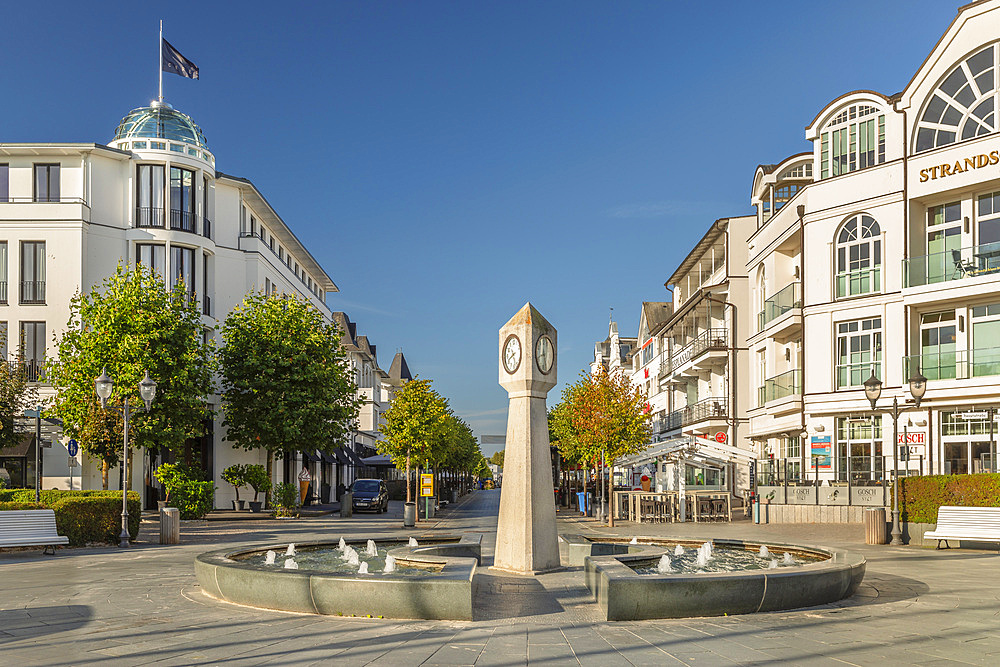 Fountain at the promenade of Binz, Ruegen Island, Baltic Sea, Mecklenburg-Western Pomerania, Germany