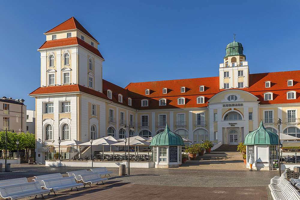 Spa at the promenade of Binz, Ruegen Island, Baltic Sea, Mecklenburg-Western Pomerania, Germany