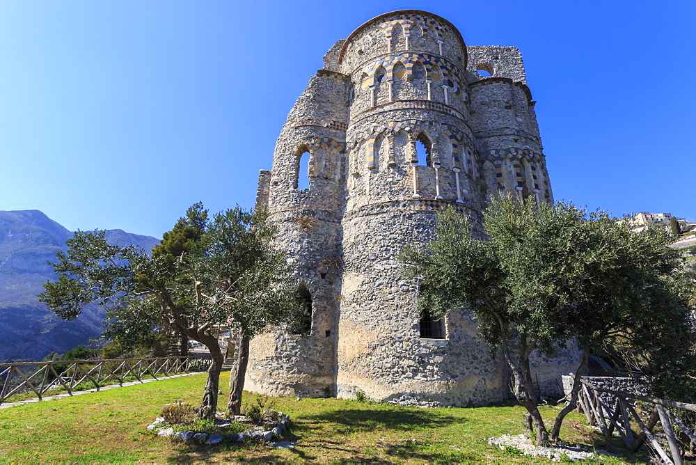 Basilica of Sant'Eustachio, 13th century, Medieval Pontone and Minuta, Amalfi Coast, UNESCO World Heritage Site, Campania, Italy, Europe