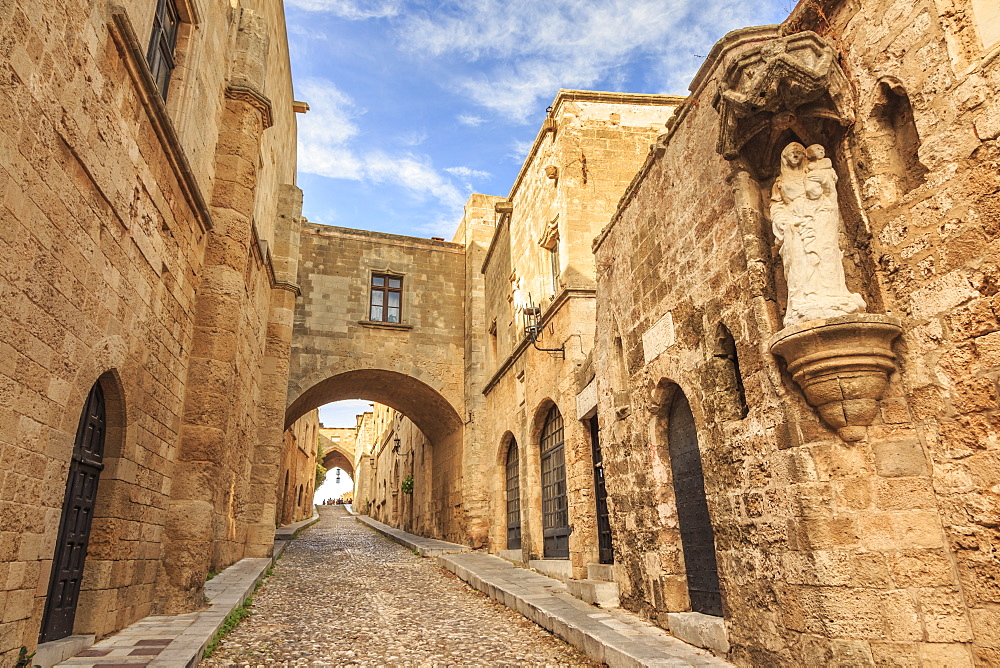 French Chapel and Inns, Street of the Knights, Medieval Old Rhodes Town, UNESCO World Heritage Site, Rhodes, Dodecanese, Greek Islands, Greece, Europe