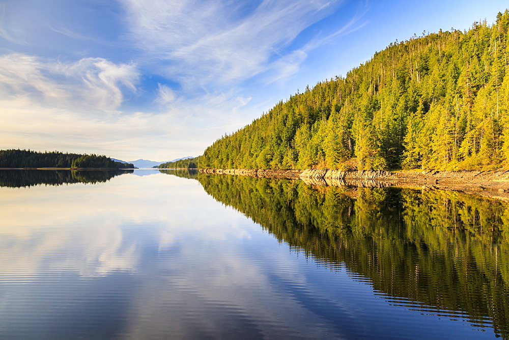 Winstanley Island late afternoon ripples and reflections, Misty Fjords National Monument, Tongass National Forest, Alaska, United States of America, North America