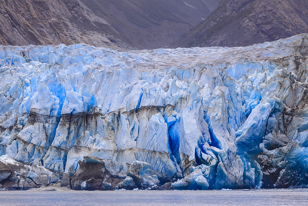 Blue ice face of Sawyer Glacier, Stikine Icefield, Tracy Arm Fjord, Alaska, United States of America, North America