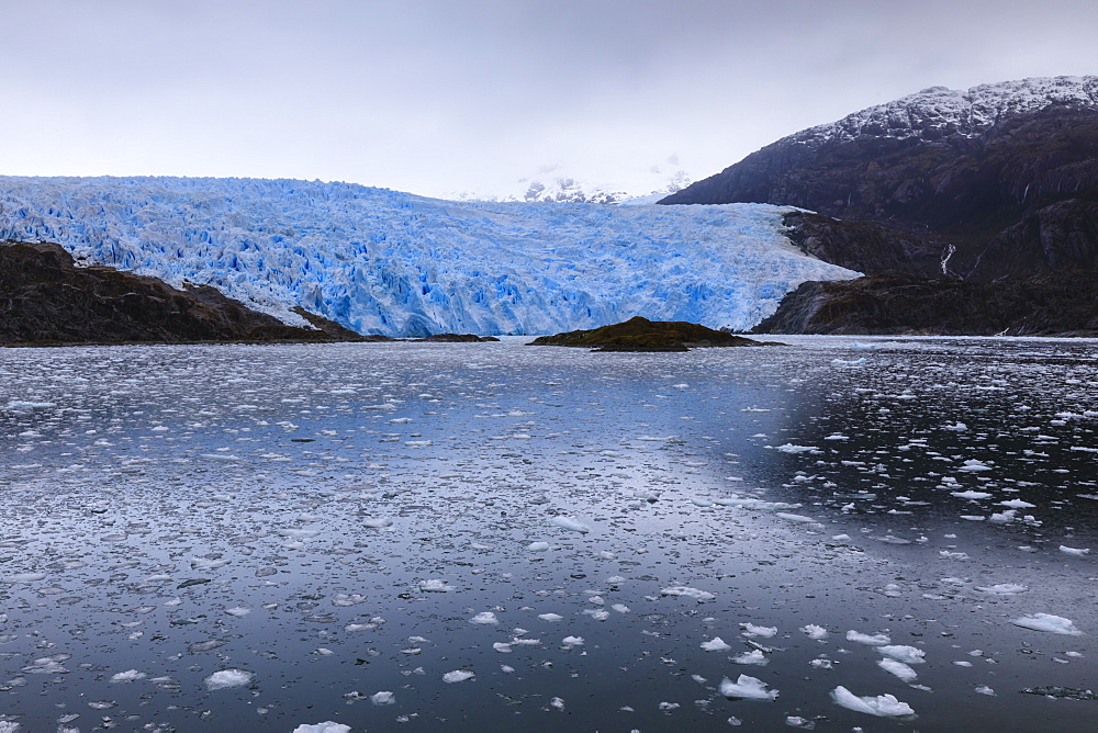 Remote El Brujo Glacier, Asia Fjord, Bernardo O'Higgins National Park, Chilean Fjords, Southern Patagonia Icefield, Chile, South America