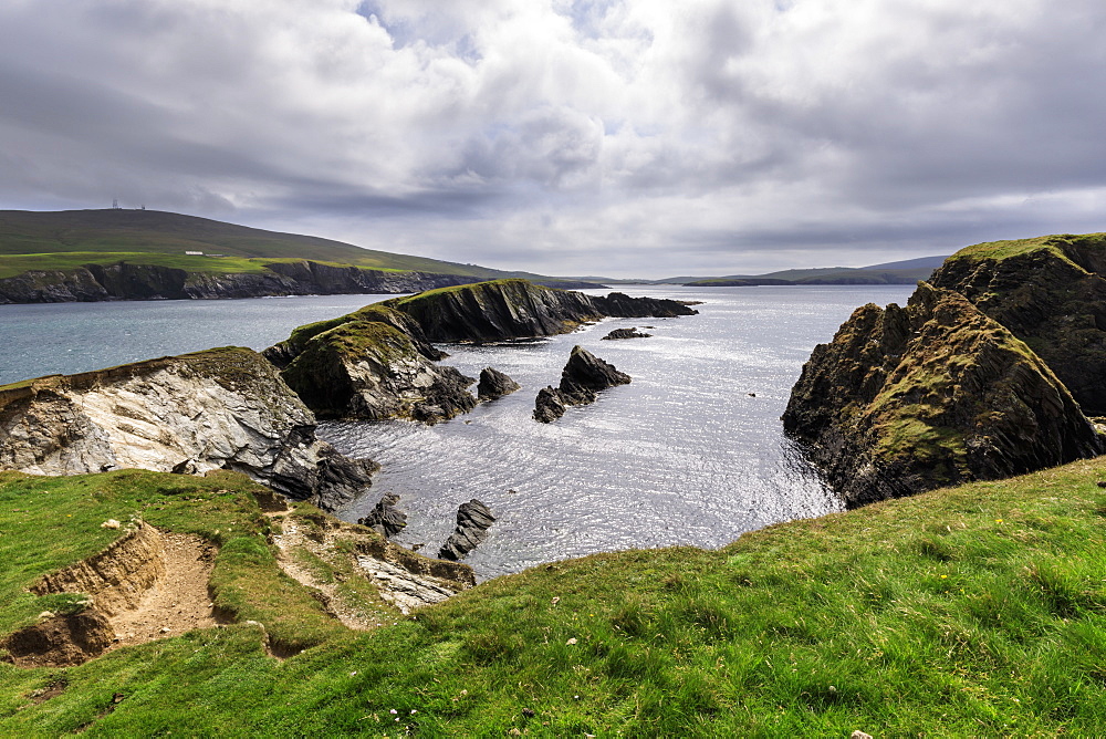 St. Ninian's Isle, spectacular cliff scenery, South West Mainland, Shetland Islands, Scotland, United Kingdom, Europe