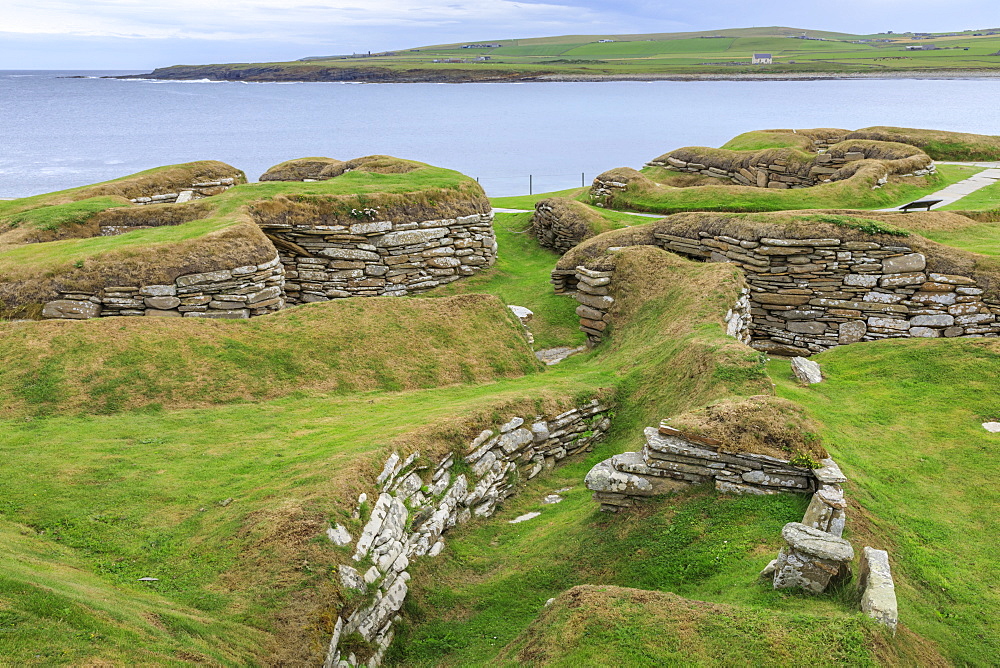 Skara Brae Neolithic settlement in Orkney Islands, Scotland, Europe