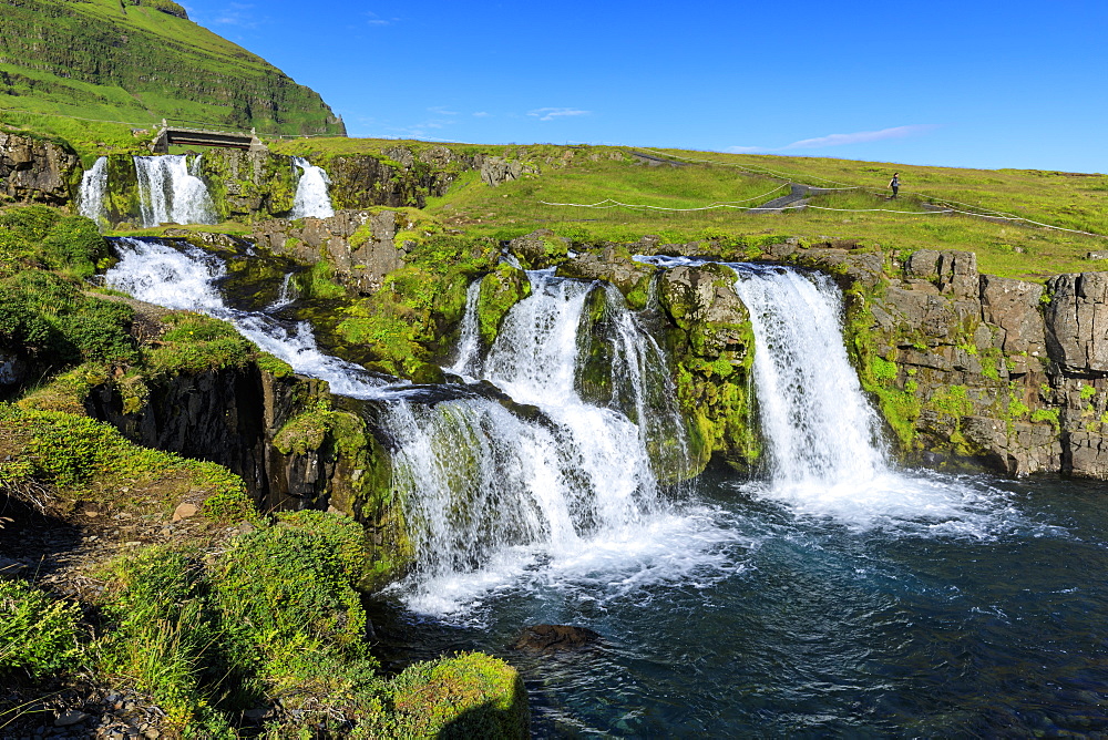 Kirkjufellsfoss waterfall in Grundarfjordur, Iceland, Europe