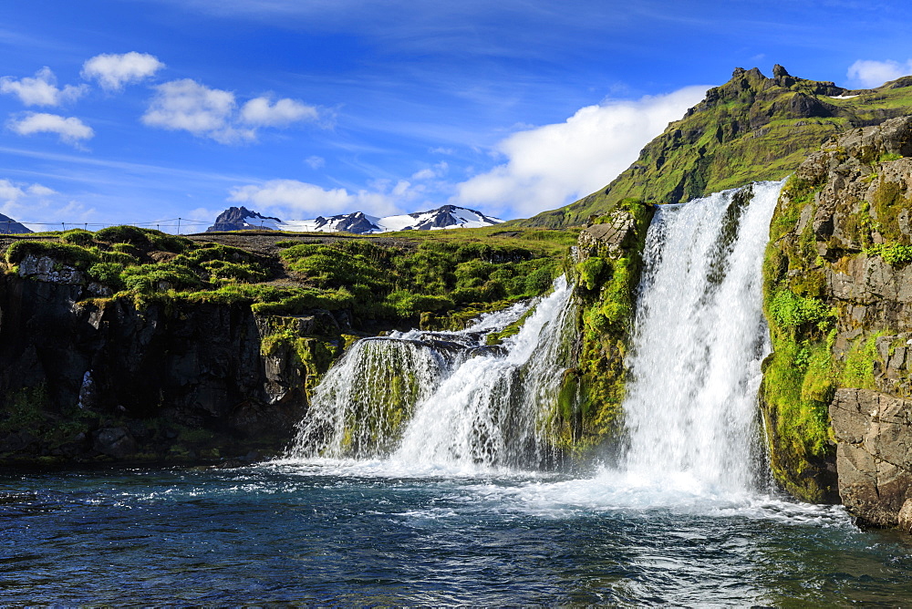 Kirkjufellsfoss waterfall in Grundarfjordur, Iceland, Europe