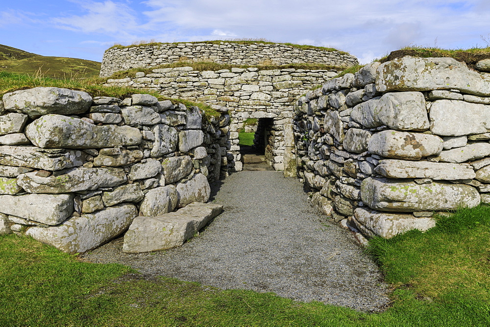 Clickimin Broch, Iron Age Fort, entrance, Clickimin Loch, Central Lerwick, Shetland Isles, Scotland, United Kingdom, Europe