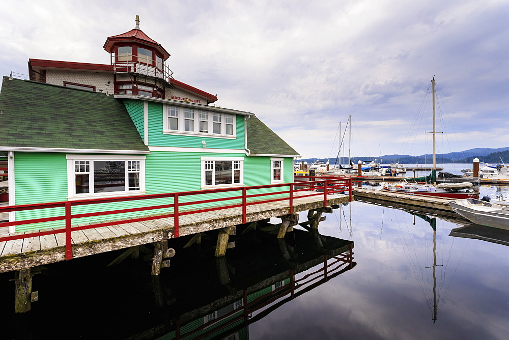 Cow Bay harbour reflections, Prince Rupert, Kaien Island, Inside Passage, North West British Columbia, Canada, North America