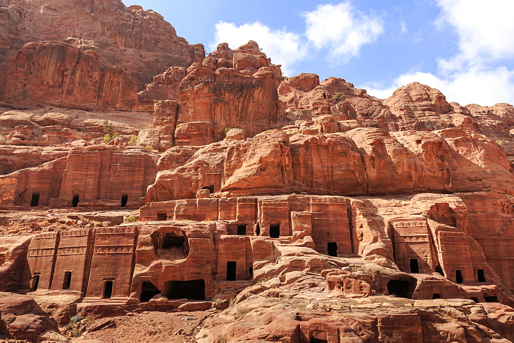 Tombs, Street of Facades, Petra, UNESCO World Heritage Site, Jordan, Middle East